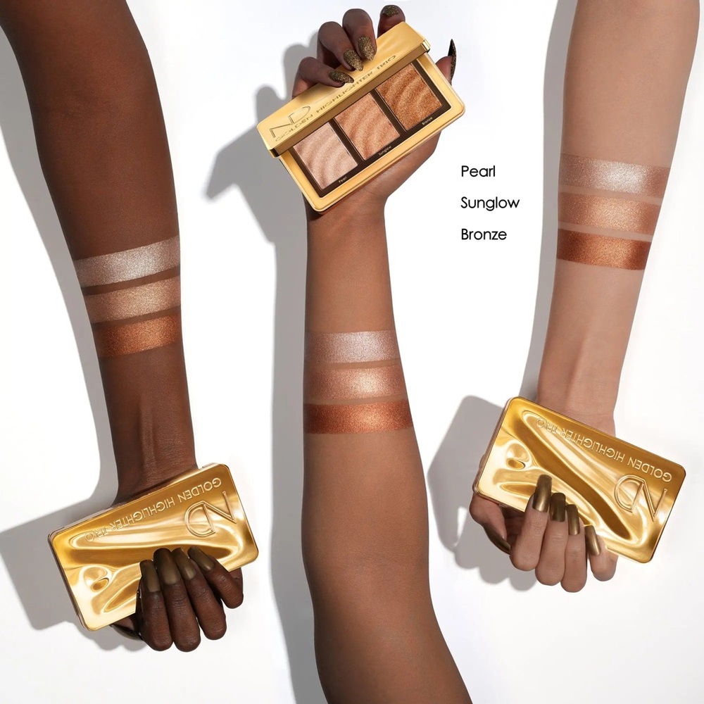 Natasha Denona NIB Golden Highlighter Trio Palette - Pearl/SunGlow/Bronze - Picture 6 of 7